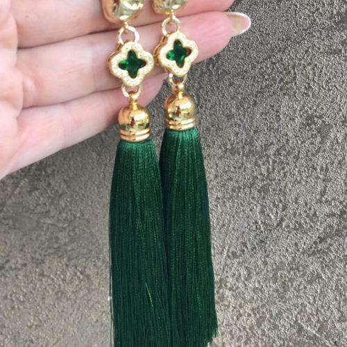 Серьги кисти зеленые