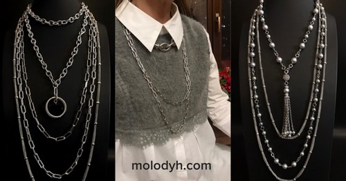 длинные крупные женские цепочки женская бижутерия