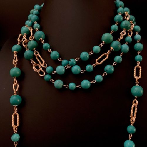 Длинные бирюзовые бусы в подарок ADRIENNE